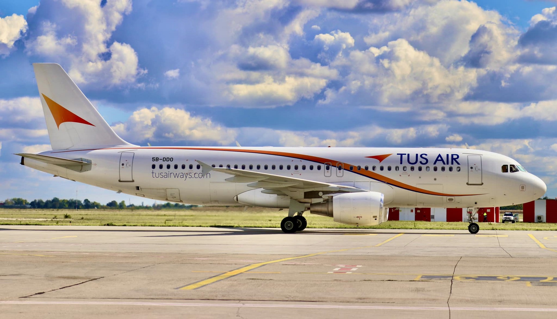 TUS Airways A320 on the taxiway